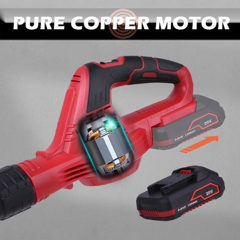 Souffleur de feuilles sans fil électrique 20 V, batterie au lithium 2,0 Ah et chargeur inclus pour le nettoyage et le balayage des détritus, terrasse, terrasse, jardin, dépoussiérage de garage. (1/5)