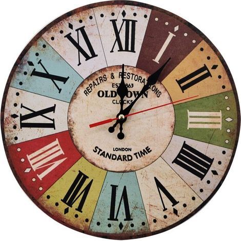 Horloge murale rétro européenne pastorale salon horloge murale décoration simple horloge murale en bois horloge murale à quartz (1/5)