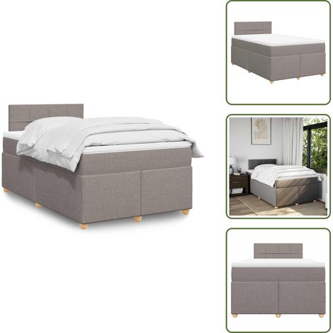Materasso insacchettato - vidaXL Giroletto a Molle con Materasso Tortora 120x190 cm in Tessuto - Coprimaterasso