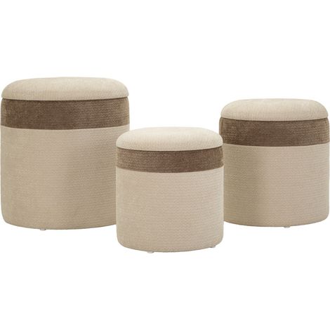 Set di 3 pouf contenitore stile nordico (1/5)