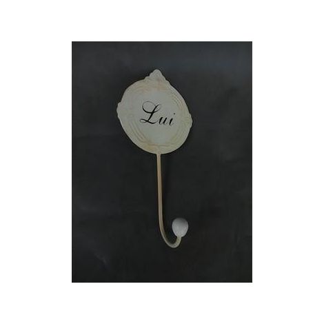 Appendino 1 posto in ferro bianco Lui (kit da 10)
