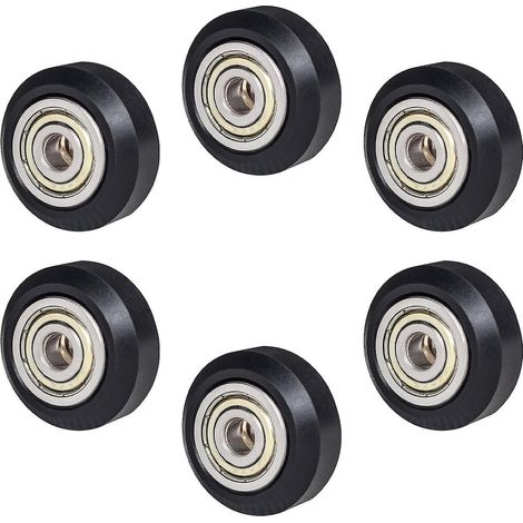 6 Stück 3D-Druckerteile POM Riemenscheibe 625zz Leerlaufrolle Passives Rundrad Kompatibel mit C