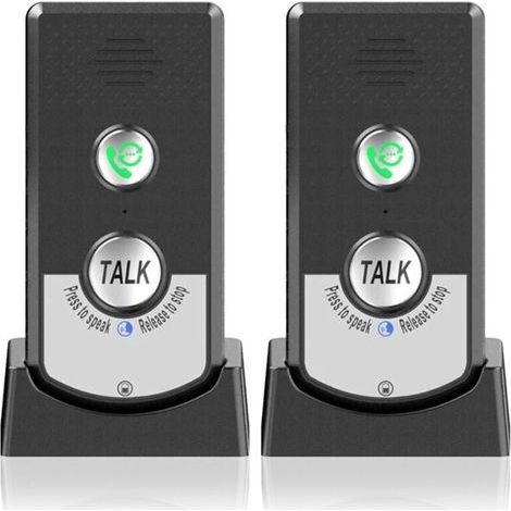 FENOPLASTICASet de 2 interphones sans fil pour maison - Appel bidirectionnel - Longue portée - Pour personnes âgées - Portable.