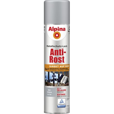 Alpina Sprühmetallschutz-Lack Anti Rost 400 ml hellgrau matt Sprühlack Lack (1/3)