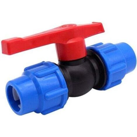 ready Vanne d'arrêt pour tuyau d'eau en polyéthylène haute densité ou alcaline 25 mm (25 mm) (1/4)