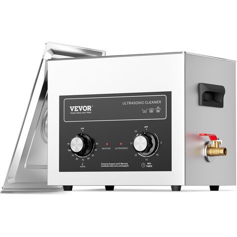 Nettoyeur à Ultrasons Numérique 10 L, Bac Ultrasons 240 W, Appareil de Nettoyage Ultrasonique Professionnel avec Minuterie, Chauffage et Panier, pour Pièces Automobiles, Bijoux, Lunettes, Labo (1/5)