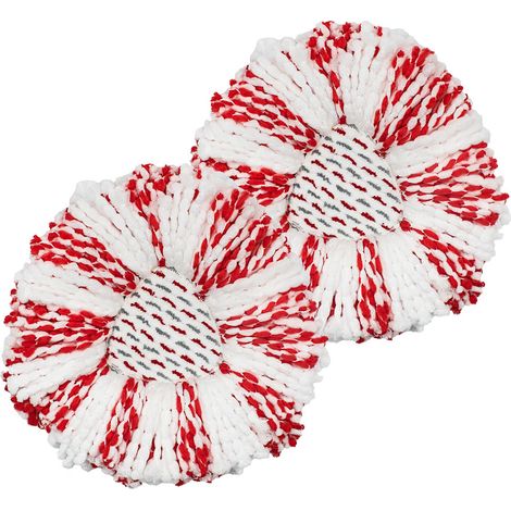 Serpillères de Rechange Microfibre, Balais Serpillères Réutilisables pour vileda/O-Cedar Easywring Spin Mop Têtes de Balai Serpillères Rechange Lavables Chiffons 2 Pièces (Rouge)
