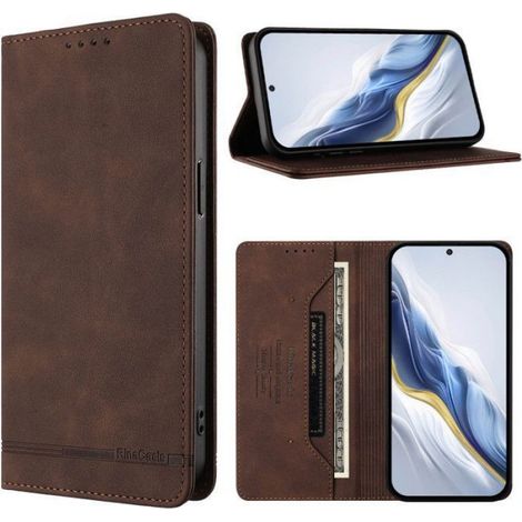 Coque pour DOOGEE NOTE 56 / NOTE 56 Pro, étui portefeuille en cuir PU, fermeture magnétique, design rétro à rabat, housse de protection multicolore marron (1/5)