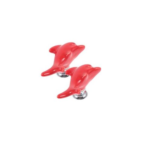 2 pièces Boutons de Chasse Eau Wc Forme de Dauphin Accessoires pour Réservoir Toilette Aide Pratique et Design Coloré pour Salle de Bain Moderne (1/5)