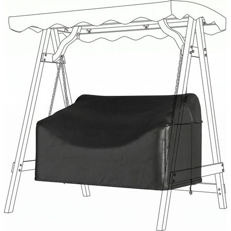 Housse de balancelle de jardin 2 places, imperméable et résistante au vent et aux UV, en tissu Oxford 420D. (1/5)