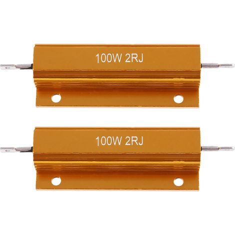 2 résistances de puissance plaquées or aluminium, 100 W, 2 ohms (2R) (1/5)