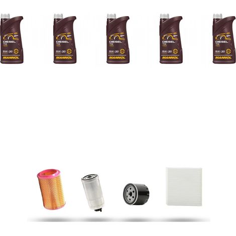 Kit tagliando 4 FILTRI e 5L OLIO compatibile con Alfa Romeo 166 (936) 2.4 JTD 20V 129kw dal 2003 (1/5)