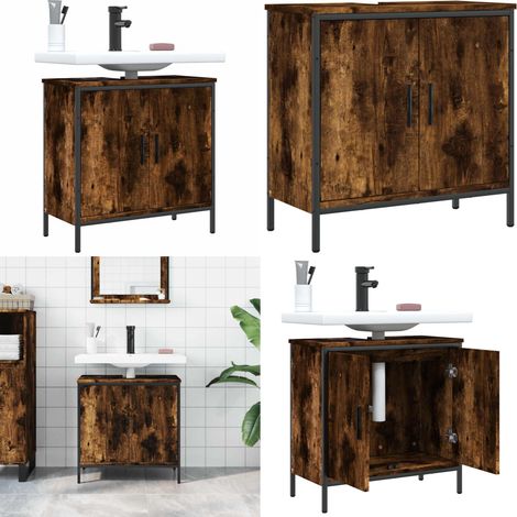 Waschbeckenunterschrank Räuchereiche 60x30x60 cm Holzwerkstoff - Badezimmermöbel - Waschbeckenunterschrank - Holzschrank - Unterschrank - Spiegelschrank - Home & Living