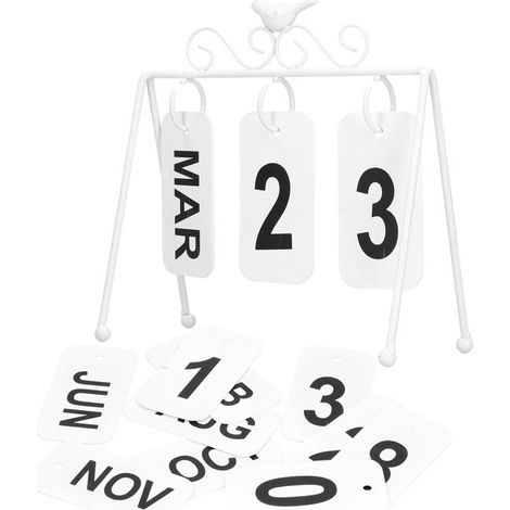 Calendrier de bureau en fer forgé, calendrier perpétuel à rabat en métal pour la maison, le bureau, les fêtes (1/5)