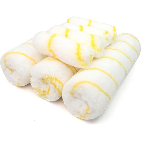 Lot de manchons pour rouleaux à peinture - Set de 7 pièces (3x 7x22,5 cm + 4x 3x10 cm) - Poils moyens pour peinture murale intérieure (1/5)