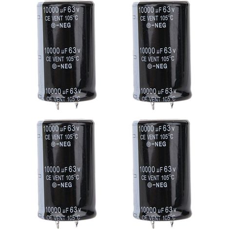 Condensateur Électrolytique Audio 10000uF 63V - Lot de 4 Pièces Haute Qualité pour Amplificateurs (1/5)