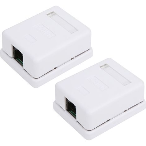 2 Stück RJ45 Aufputz-Anschlussdosen Cat6 Einzelport-Desktop-Netzwerkverteiler (1/5)
