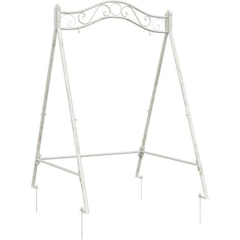 Cadre de balançoire blanc vintage, 113 x 121,5 x 168 cm, en acier. (1/5)