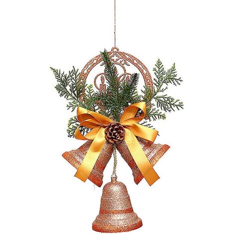 Lot de décorations de Noël avec grelots pailletés, grelots suspendus extra larges de 35 cm, grelots de Noël avec rubans (1/5)