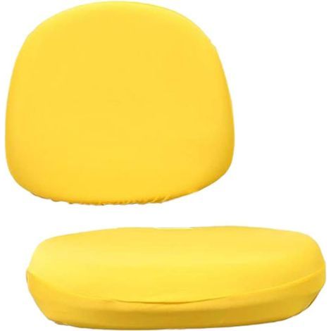 1 housse de bureau d'ordinateur extensible universelle jaune, dossier 4045cm, coussin d'assise 5052cm (1/5)