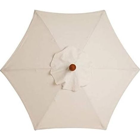 Housse De Rechange Pour Parasol À 6 Baleines - 3 M - Imperméable - Anti-Ultraviolet - Blanc (1/5)