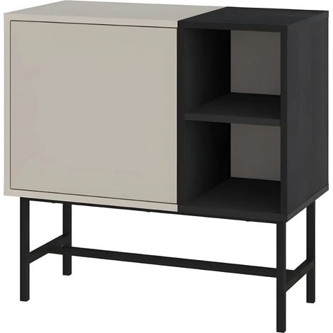 Mobile multiuso con anta cashmere e due vani a giorno neri 81x40x80H Mona Mini (1/4)