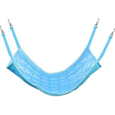 Nid suspendu balançoire pour animaux avec crochet, lit double face lavable bleu taille M.