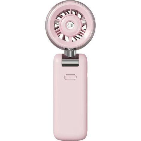 Ventilador portátil recargable KZQ de 4000 mAh, con función turbo y pulverización de niebla fría, 5 velocidades, plegable para viajes de verano. (1/4)