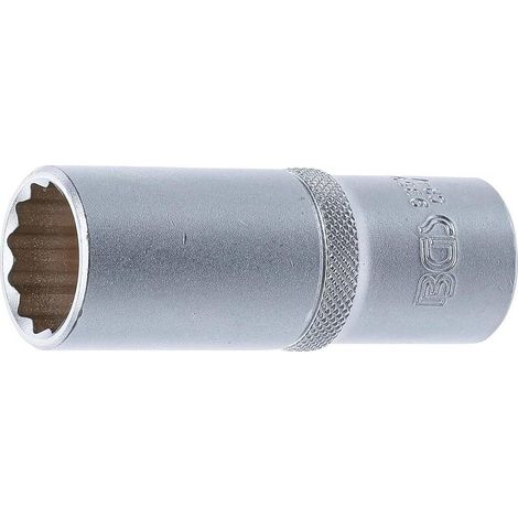 Douille Longue 12 Pans 12,5 mm (1/2) - 20 mm - Acier Résistant - Prise Fiable et Durable, Cliquet 1/2 - D-Work