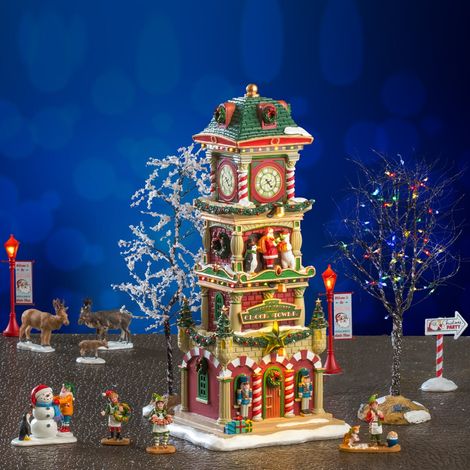 The Village Square Clock Tower Set con Alimentatore 4.5V Cod. 56673 (1/2)