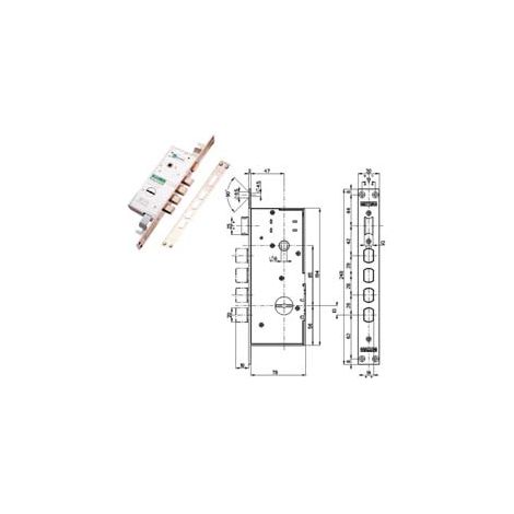 SERRATURA TRIPLICE INFILARE CON SCROCCO DOPPIA MAPPA BLINDATE 72140/28- - mm.47 DX/SX (72140100FR) - 1 pezzi MOTTURA