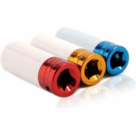 Jeu de douilles de serrage, clé à chocs pour jantes en alliage, embouts de tournevis, manchons de pneu de couleur 17 mm, 19 mm et 21 mm KLB (1/5)