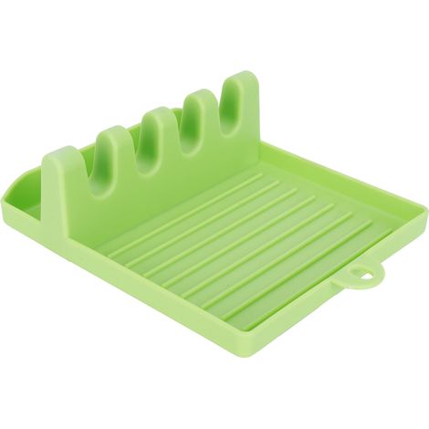 Support de couvercle multifonction avec rangement pour cuillère et spatule, organisateur de cuisine vert pour la maison (1/5)