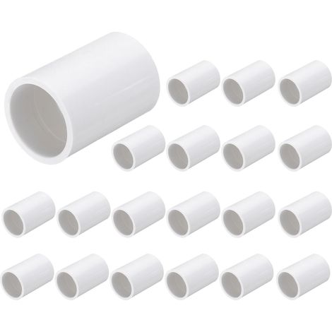 20 Pcs Raccord De Tuyau PVC 1/2 Pouce Socket x Socket Blanc (1/5)