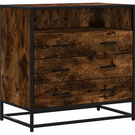 Maison Exclusive - Cómoda de madera contrachapada roble ahumado 7