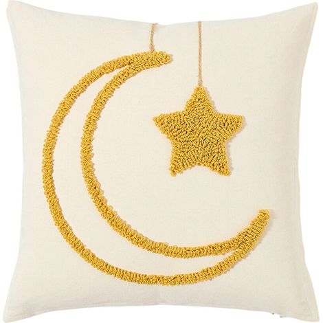 Fodera per cuscino decorativa Lunar, miscela di curcuma