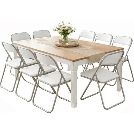Set de Sillas Antenore, 10 Sillas, Acolchadas, Soporte 80 kg, Blanco (1/5)