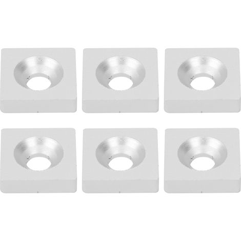 Lot de 10 rondelles carrées pour paliers, en alliage d'aluminium argenté, fixations, accessoires 2020 - Trou unique (1/5)