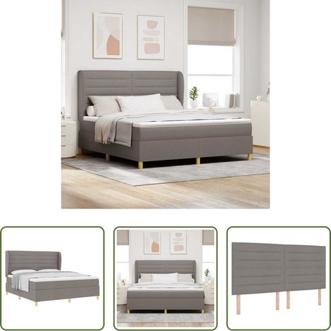 Matratze - Boxspringbett mit Matratze Taupe 200 x 180 cm Stoff (1/5)