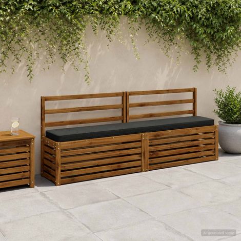 vidaXL Cojines para banco de 2 piezas VUGHT 2 pcs 100% Poliéster Negro (1/5)