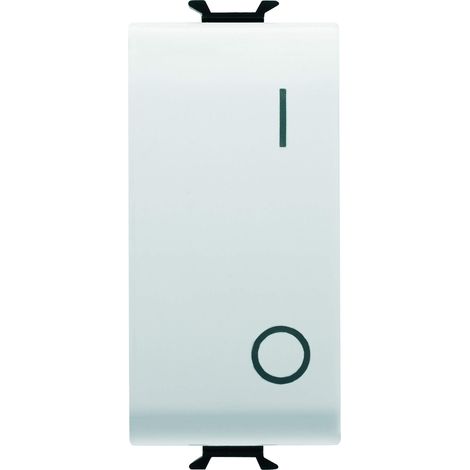 GEWISS - GW10004DY GW10004DY Interruttore Bipolare 250V AC, 16AX, Neutro, Simbolo 0/I, 1 Modulo, Bianco, Serie Chorus