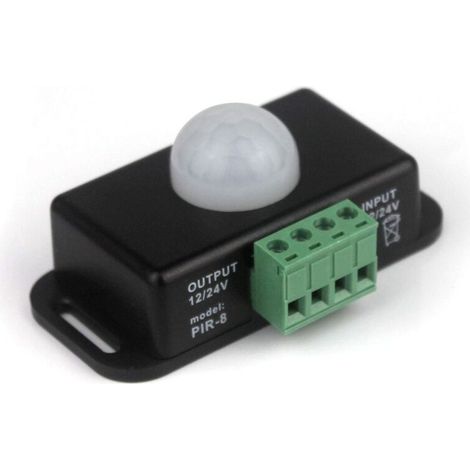 Sensore di movimento a infrarossi per LED DC 12V, rilevatore di movimento PIR per strisce/lampadine LED 12V 8A - Crezuo