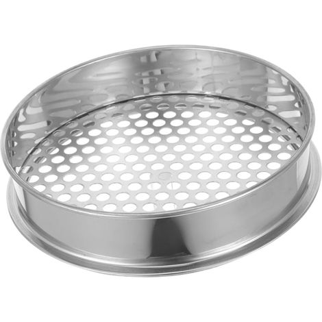 Tamis de Jardin Rond 20cm en Acier Inoxydable à Trous 10mm Argenté, Séparation Rapide des Particules, Facile à Nettoyer, pour Agriculture et Plantation (1/5)