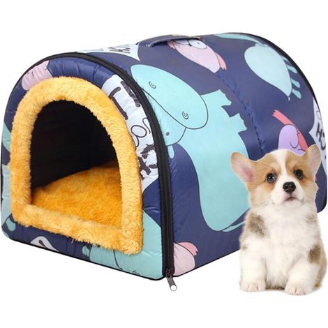 Niche pour chien en plein air, grotte pour chien Chenil pour chat Abri lavable pour chats, maison d'extérieur imperméable pour animaux de compagnie, grotte pour animaux de compagnie, tente d'hiver (1/5)