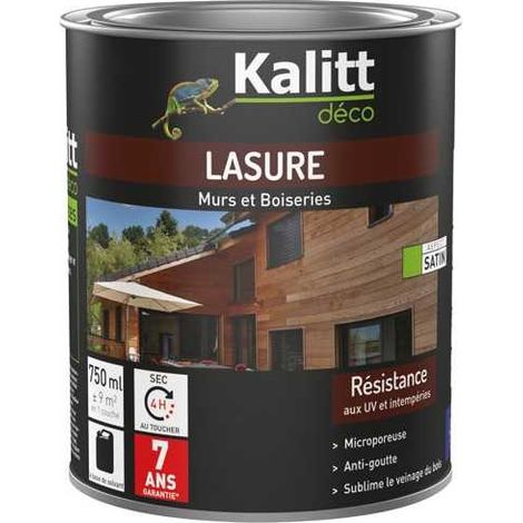 Lasure bois KALITT DECO Chêne foncé 0,75 L protection UV et intempéries 7 ans