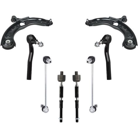 KIT BRACCIO OSCILLANTE 8 PEZZI COMPATIBILE CON MAZDA 2 Hatchback (DL, DJ) 1.5 D (DJ5FS) / Kit Sospensione Completo OE/OEM / Bracci Oscillanti + Testine Sterzo / Sostituzione Diretta OEM