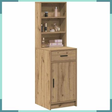 Haut Armoire - 865081 - Chêne artisanal - 1 tiroir / 1 porte - 40 x 40,5 x 135 cm (1/5)