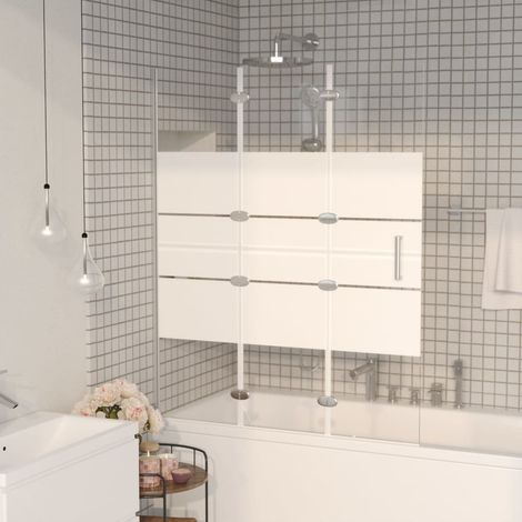 Cabine de douche pliable ESG  Parois Cabine pour salle de bain 120x140 cm Blanc 65494 (1/5)