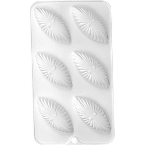 Moules en silicone à 6 cavités en forme de coquillages, pour fondants et pâtisseries, antiadhésifs. (1/4)