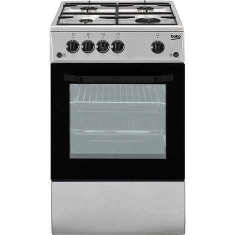 Beko CSS 42014 FS: Cucina Elettrica Statica, 50x50 cm. Tipo di prodotto: Cucina, Colore del prodotto: Nero, Argento, Tipo di controllo: Manopola. Tipo di piano cottura: Gas, Numero tot... - CSS42014FS (1/4)